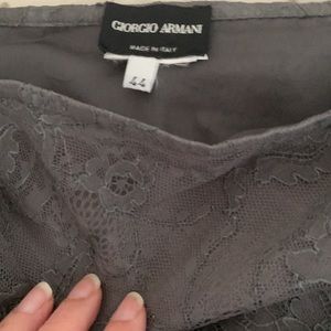 Gray lace vintage Giorgio Armani evening skirt Italian size 44 asymmetrical hem